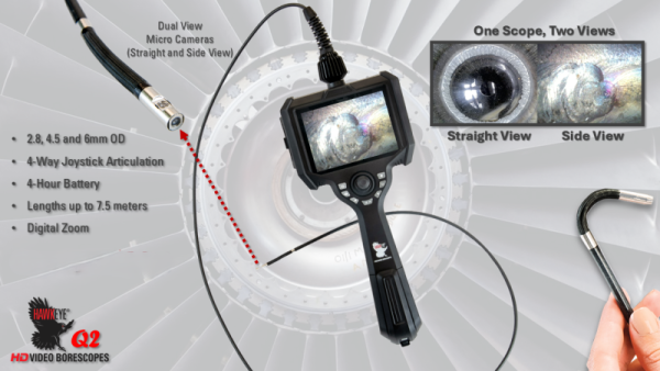 Hawkeye® Q2 HD Dual View Video Borescopes